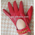 fashion ladies thin leather gloves with perforated back